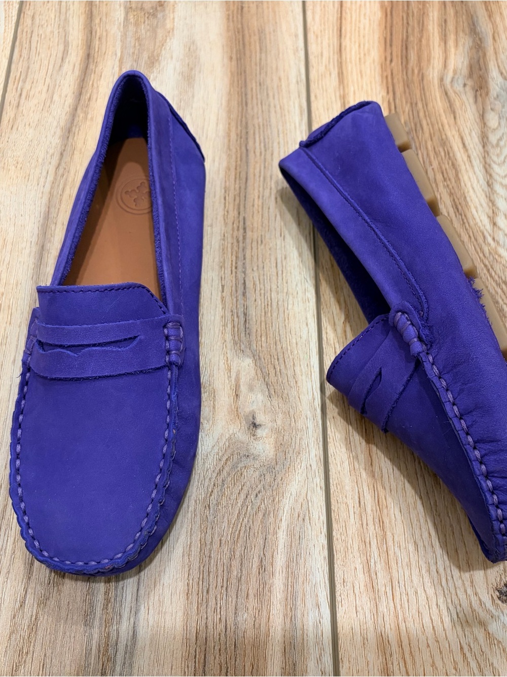 Purple Suede Penny Loafers - Charleston Shoes